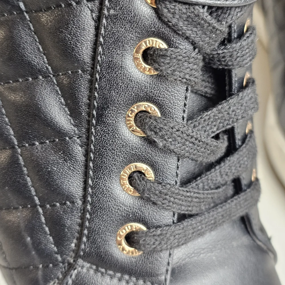 Juicy Couture Black Quilted Wedge Sneakers - Picture 7 of 9